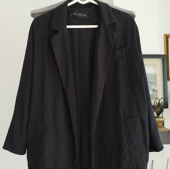 Zara Open draped front Light Blazer - Picture 8 of 9